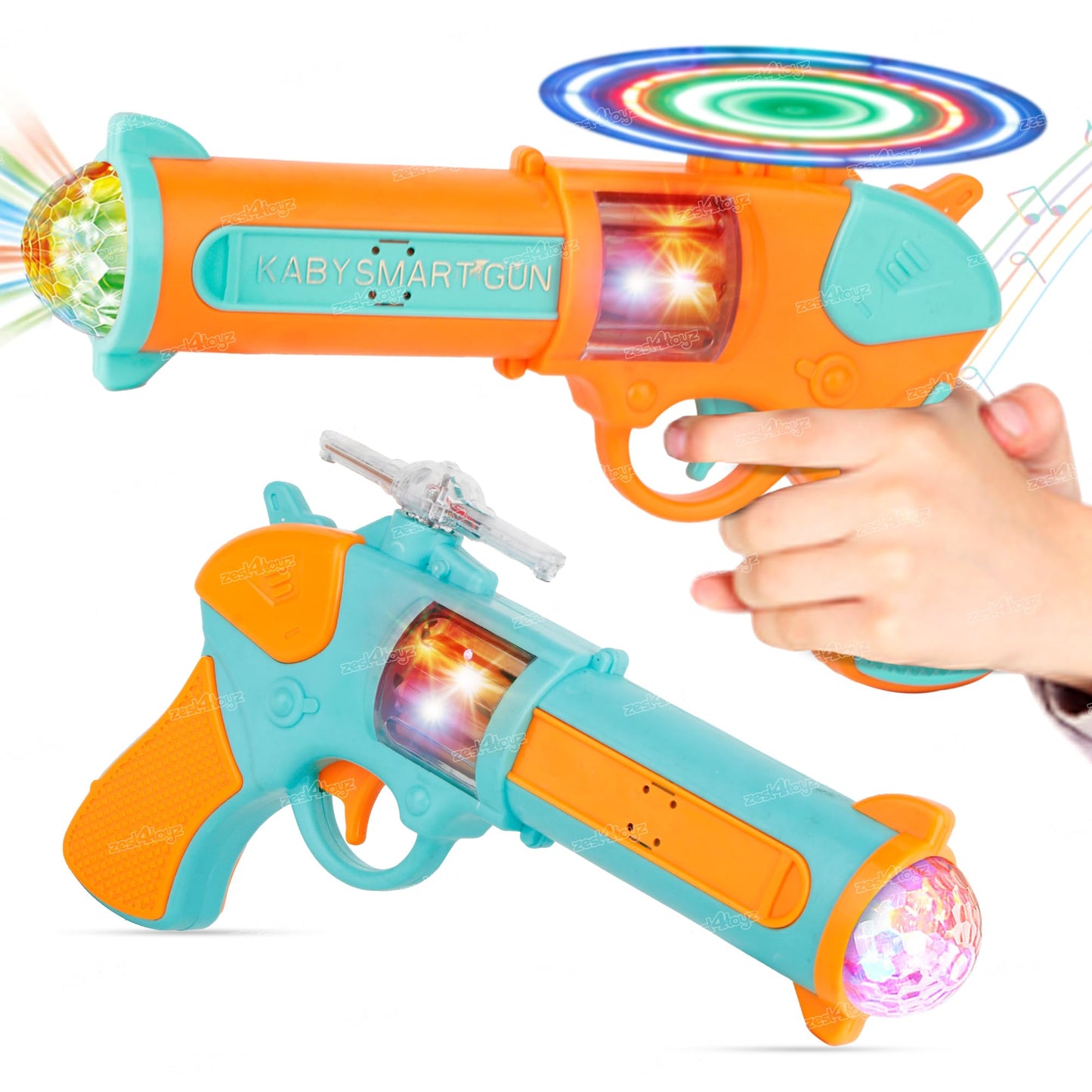zest 4 toyz 25 musical army style toy gun for kids with music, lights and laser light -(battery included)-Multi color