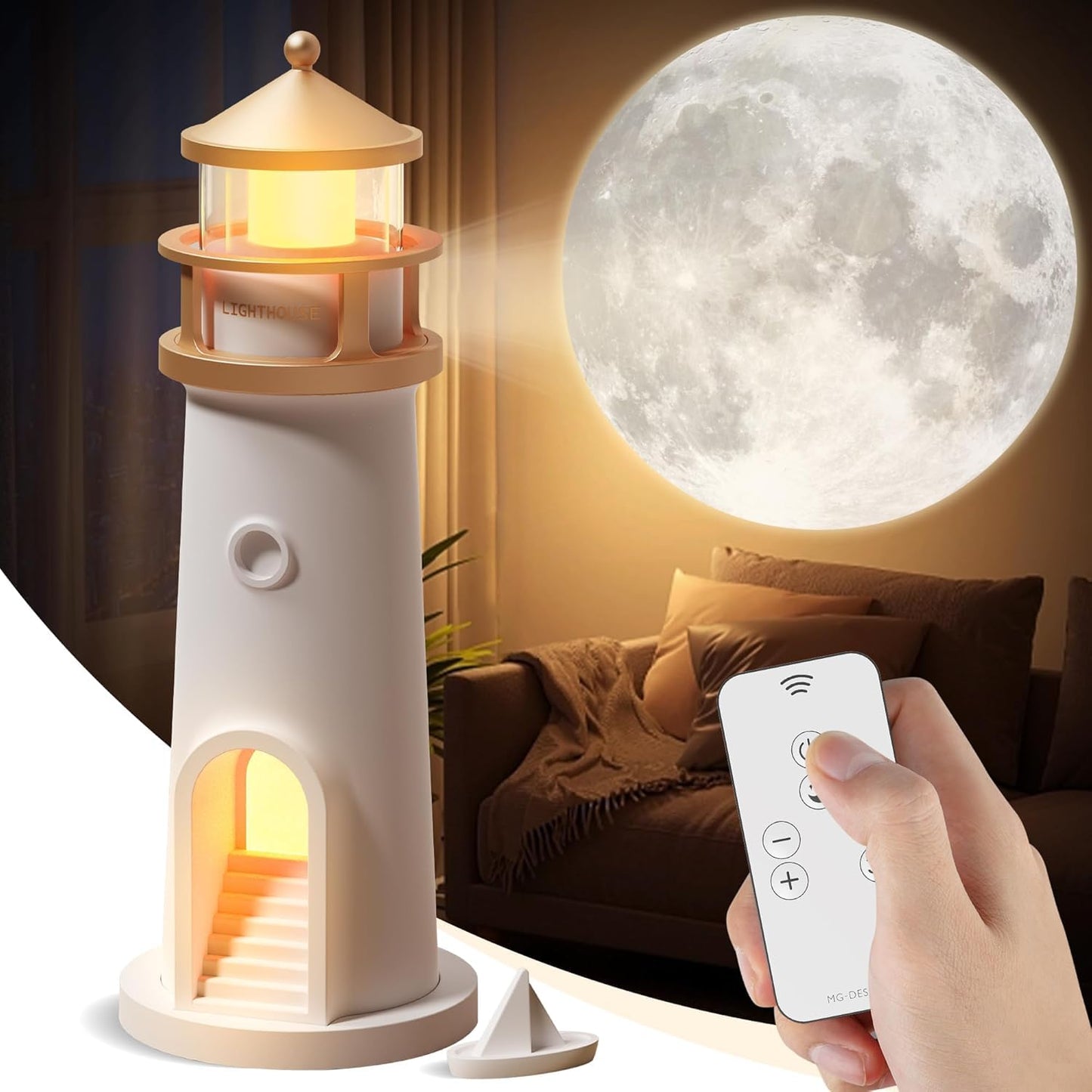 One94Store acrylic Romantic Ocean Wave Night Light Projector Lamp, 3D Water Wave Effect, LED Projection Lamp for Bedroom Decor, Remote Control (Cube Shape)