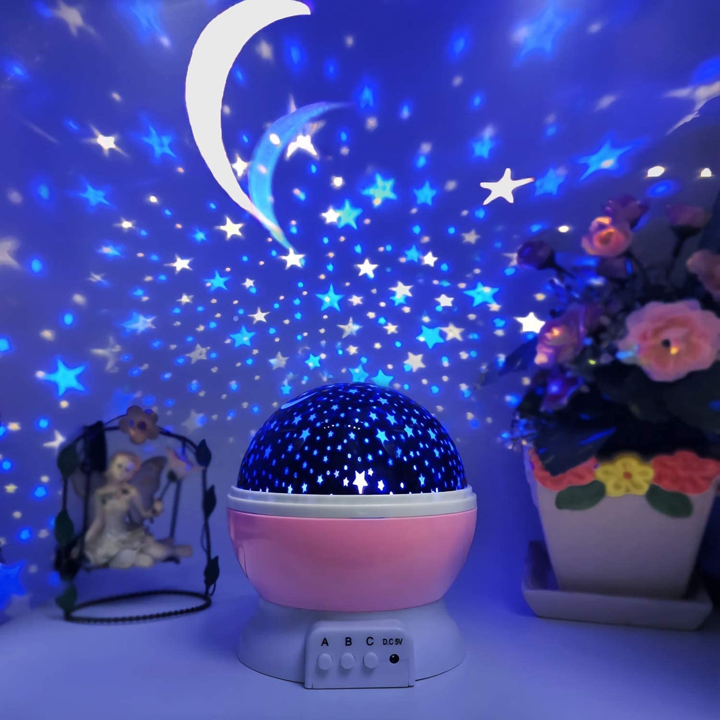 One94Store acrylic Romantic Ocean Wave Night Light Projector Lamp, 3D Water Wave Effect, LED Projection Lamp for Bedroom Decor, Remote Control (Cube Shape)