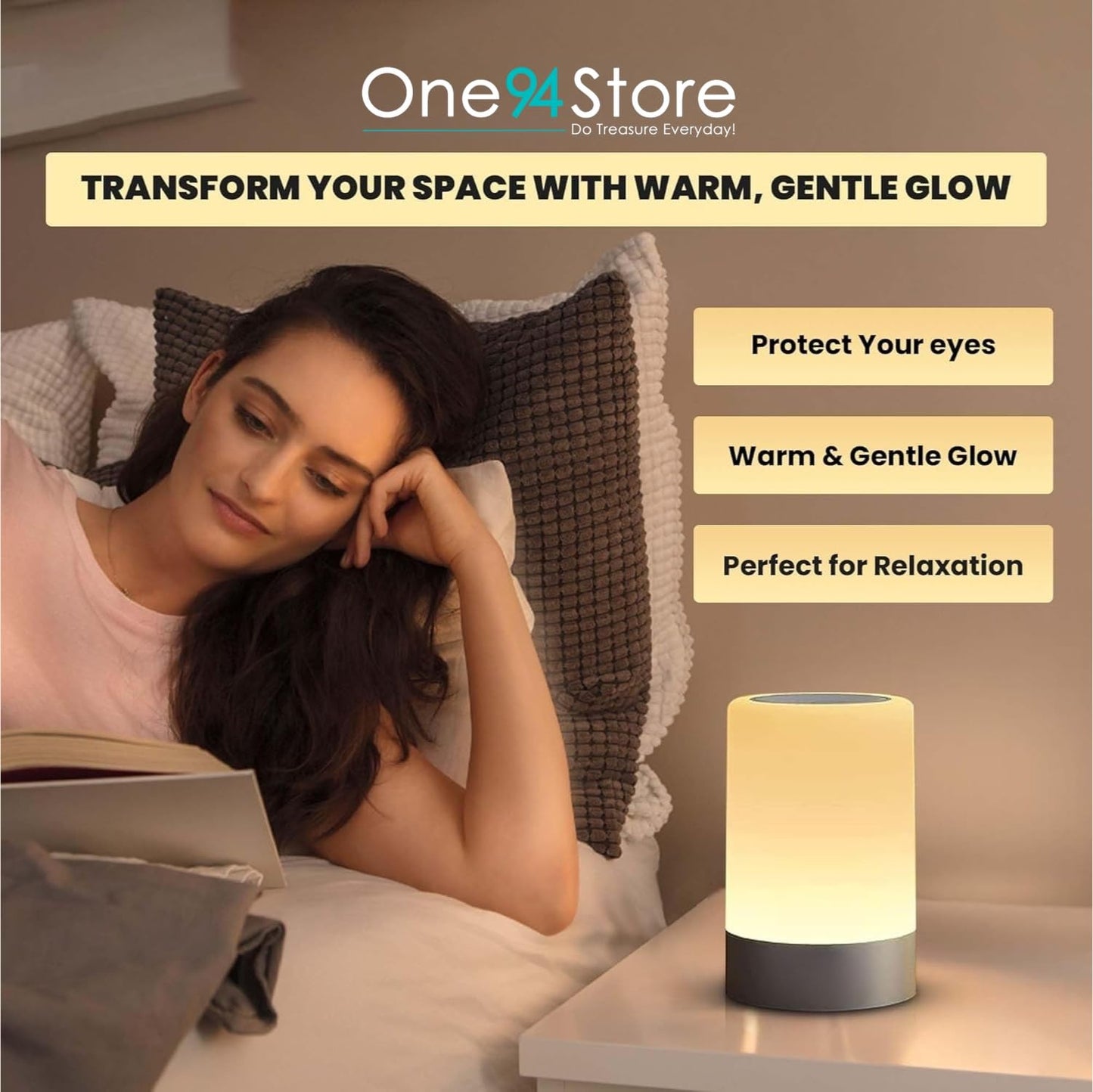 One94Store acrylic Romantic Ocean Wave Night Light Projector Lamp, 3D Water Wave Effect, LED Projection Lamp for Bedroom Decor, Remote Control (Cube Shape)