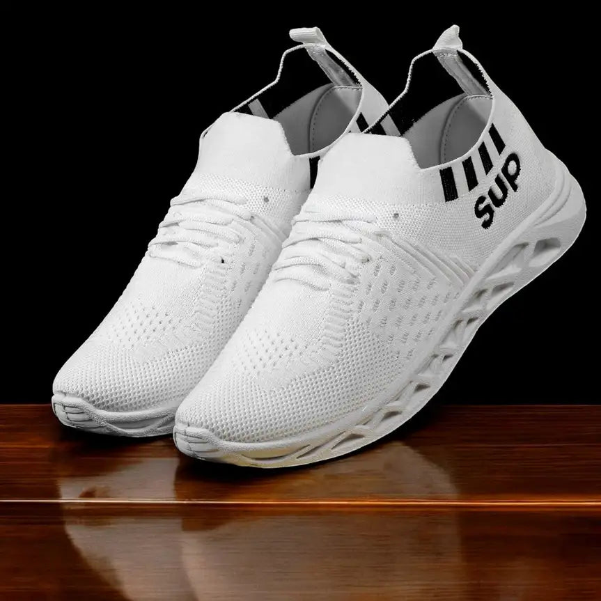 Light Casual Unique Shoes For Men Sneakers For Men (White)