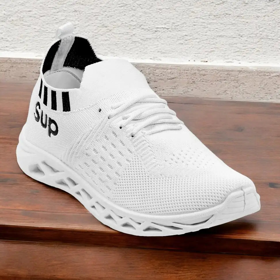 Light Casual Unique Shoes For Men Sneakers For Men (White)