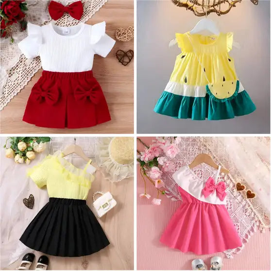 Baby Girls Midi/Knee Length Casual Dress (Multicolor, Sleeveless)
