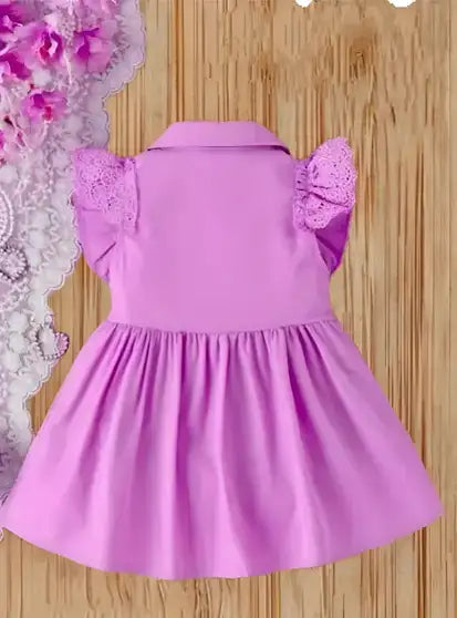 Baby Girls Midi/Knee Length Festive/Wedding Dress (Pink, Cap Sleeve)