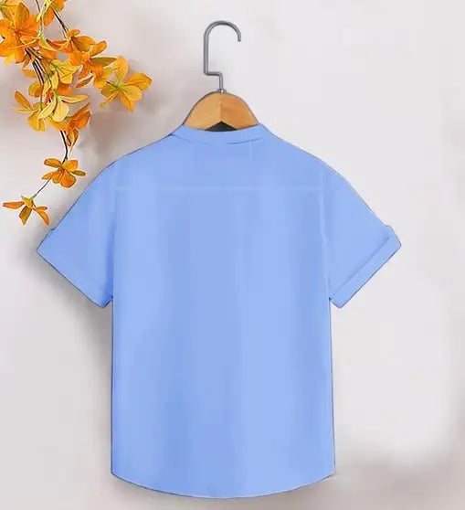 Boys Solid Casual Light Blue Shirt
