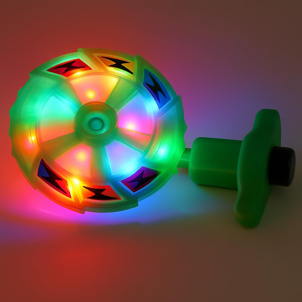 Toy Imagine™ Lattoo Spinning Launcher Gyro Top with Flashing Led Light Beyblade (Color May Vary).