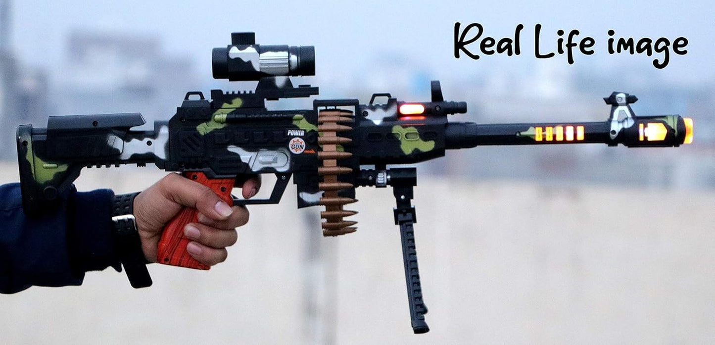 zest 4 toyz 25 musical army style toy gun for kids with music, lights and laser light -(battery included)-Multi color