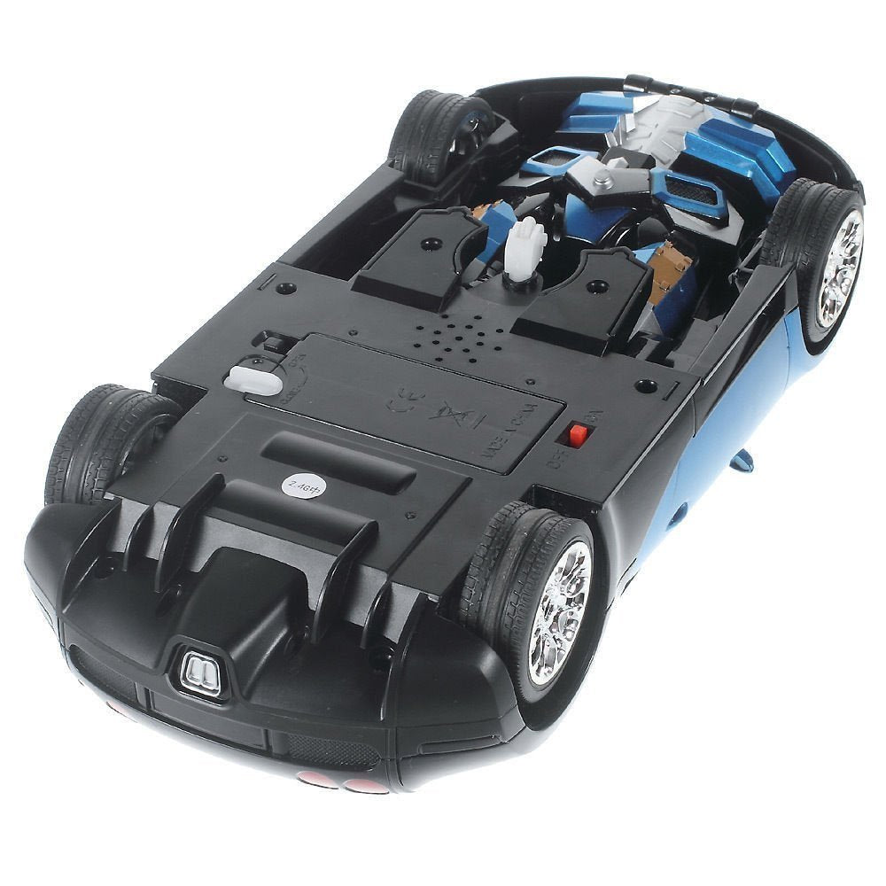 TEC TAVAKKAL Plastic Battery Operated Converting Car to Robot, Robot to Car Automatically, Robot Toy, with Light and Sound for Kids Indoor and Outdoor 3 Year, Pack of 1 (Blue)