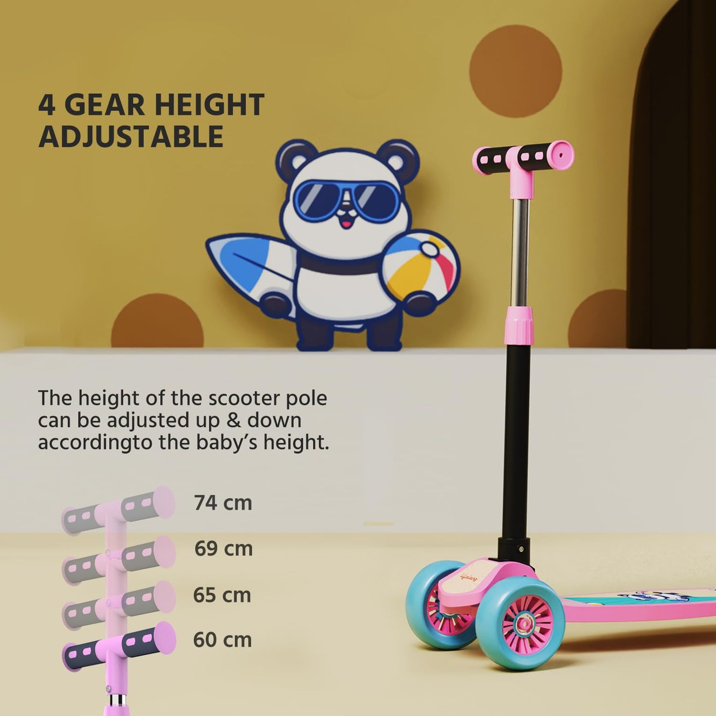 Lifelong LLKS03 Foldable Kick Skating Cycle| Skate Scooter for Kids(Max User Weight: 50Kg) Kids Scooter (Pink, Blue)