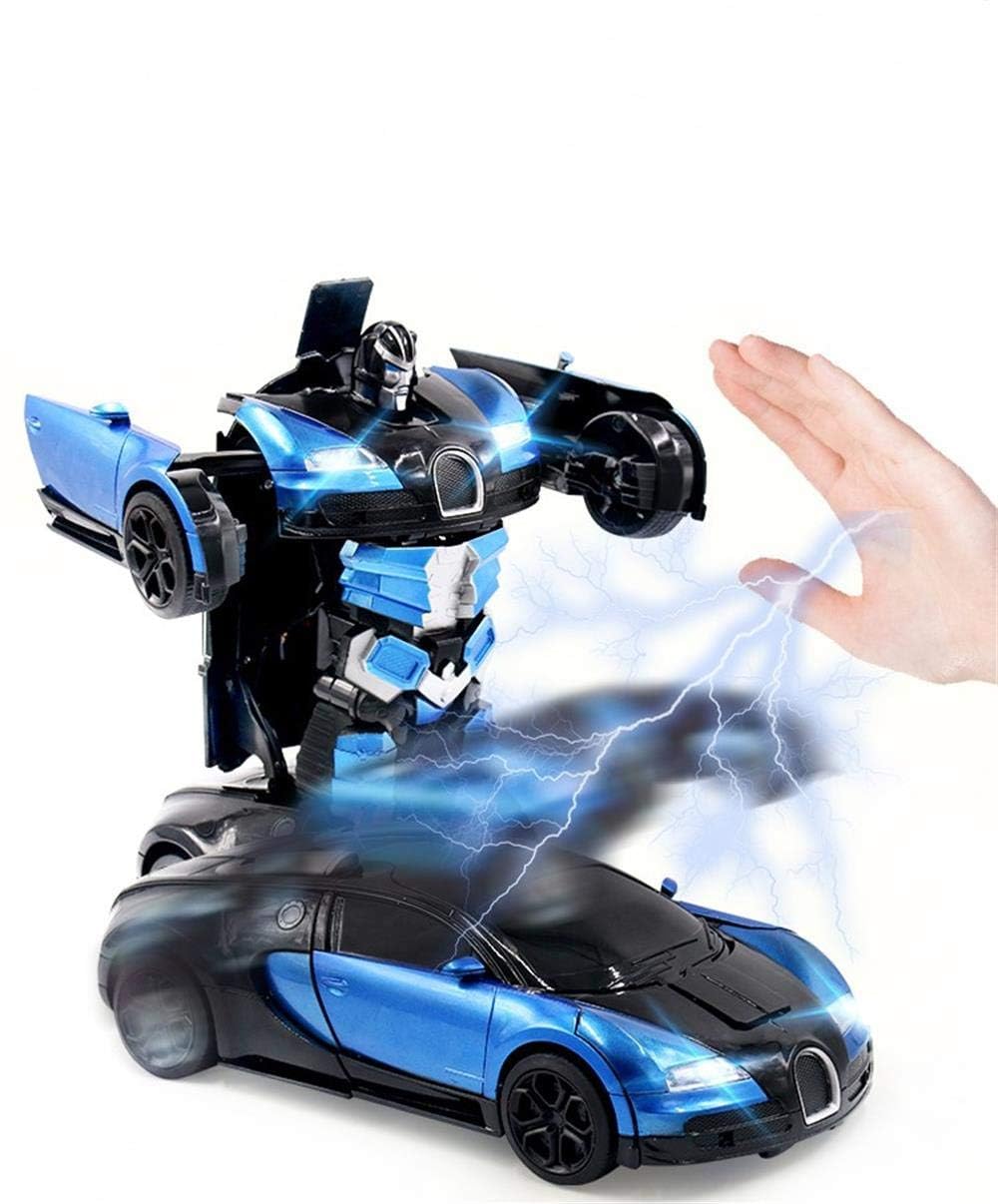 TEC TAVAKKAL Plastic Battery Operated Converting Car to Robot, Robot to Car Automatically, Robot Toy, with Light and Sound for Kids Indoor and Outdoor 3 Year, Pack of 1 (Blue)