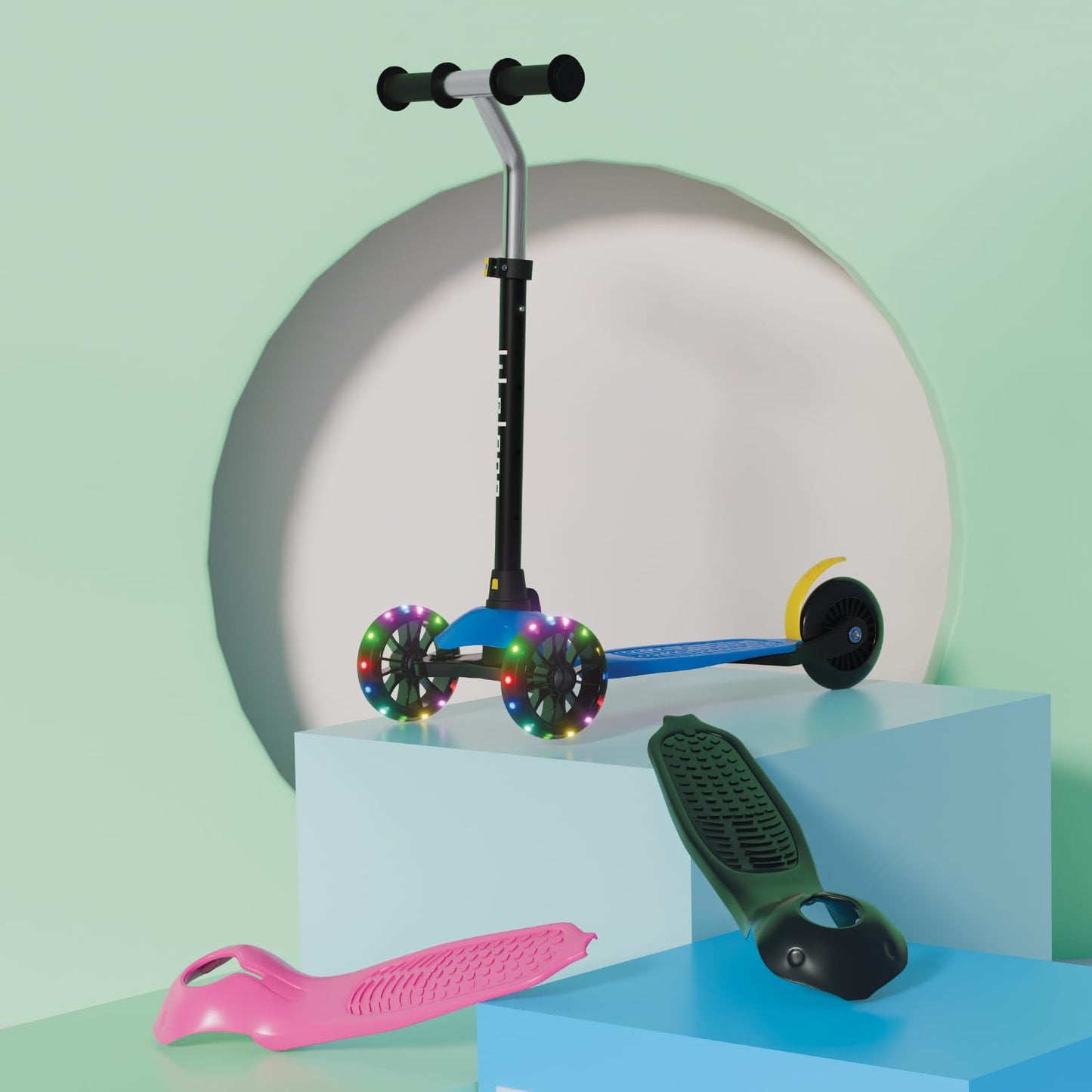 Lifelong LLKS03 Foldable Kick Skating Cycle| Skate Scooter for Kids(Max User Weight: 50Kg) Kids Scooter (Pink, Blue)