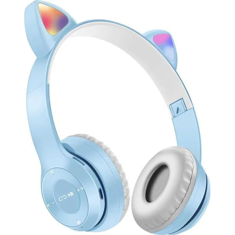 P47M cat ear luminous headset bluetooth headset cartoon student children wireless headset