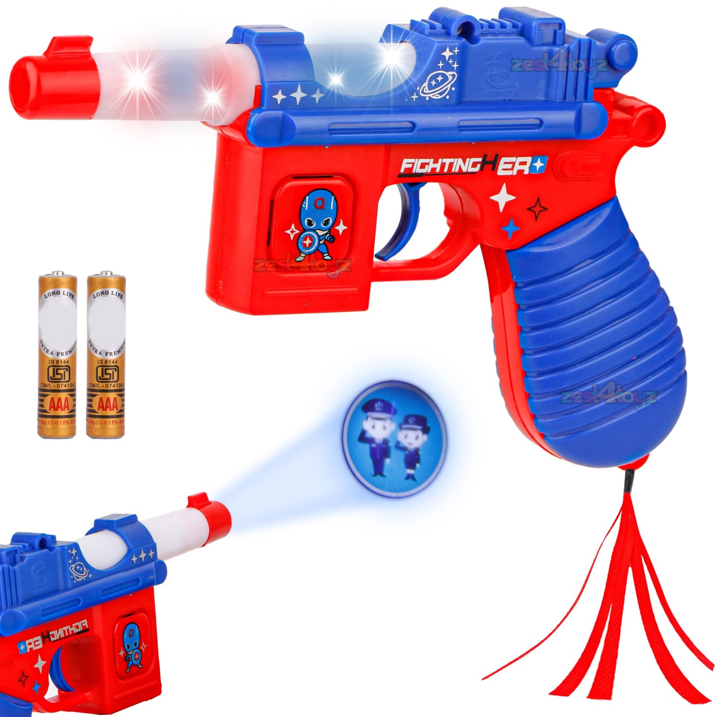 zest 4 toyz 25 musical army style toy gun for kids with music, lights and laser light -(battery included)-Multi color