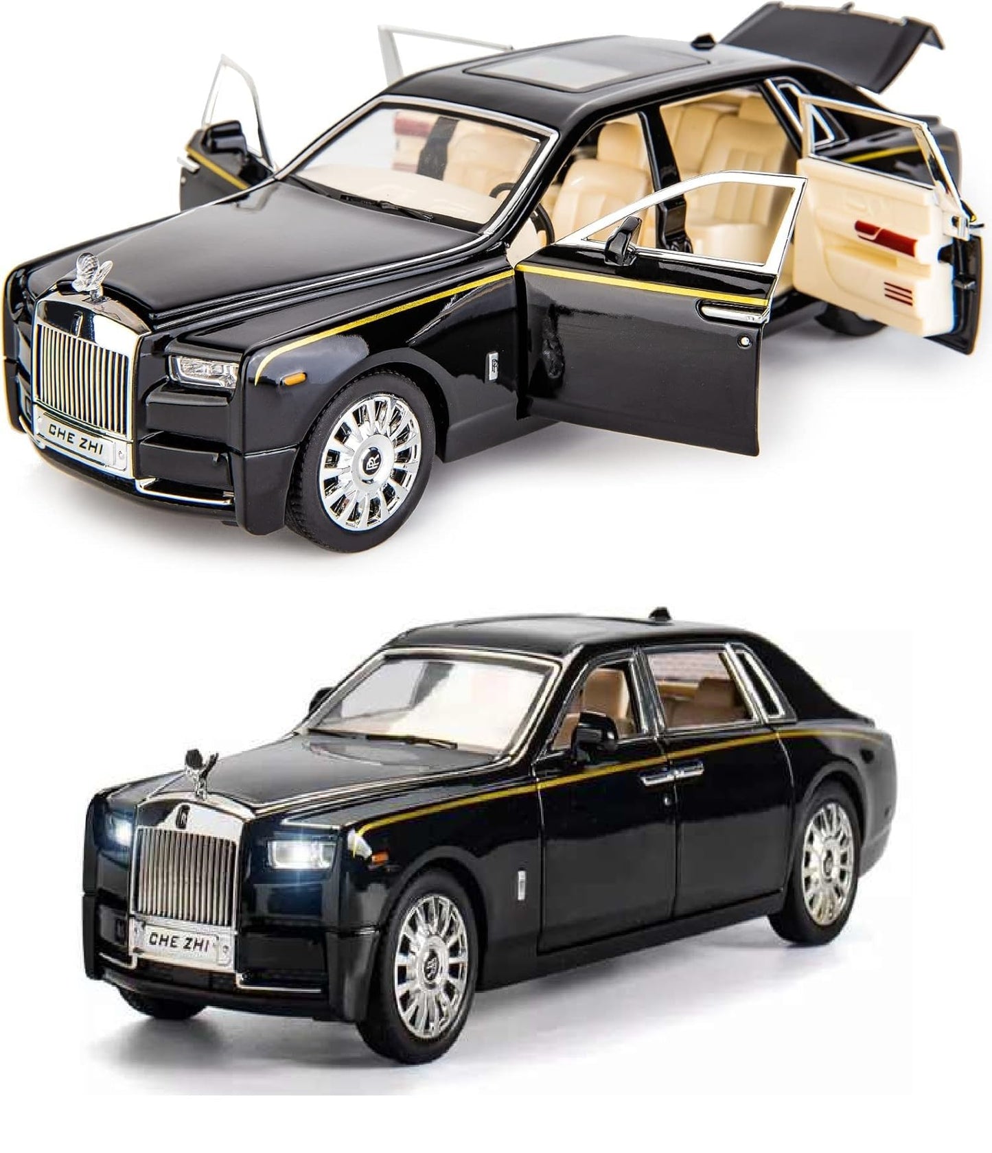 PRIME DEALS Lamborghini Car Toy Die-cast Metal Car Model Car Pull Back Super Car with Openable Doors with Sound and Light for Birthdays Gift Party Decorations for Kids Boys Girl 1:32 Scale, Black