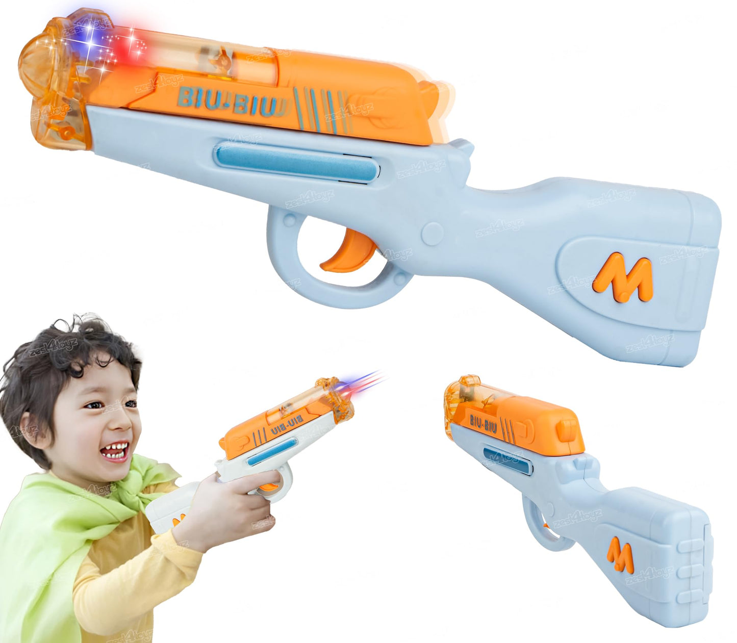 zest 4 toyz 25 musical army style toy gun for kids with music, lights and laser light -(battery included)-Multi color