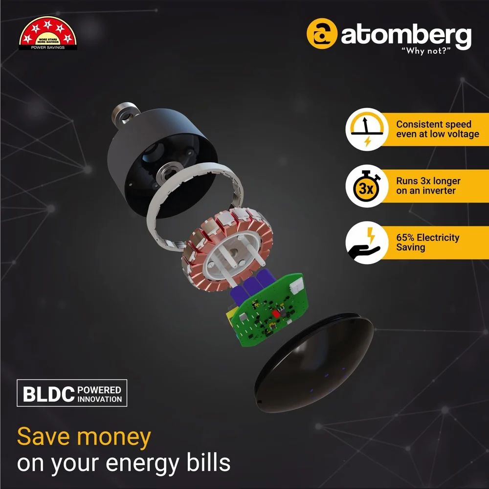 Atomberg Efficio Alpha 1200mm BLDC Ceiling Fan with Remote Control