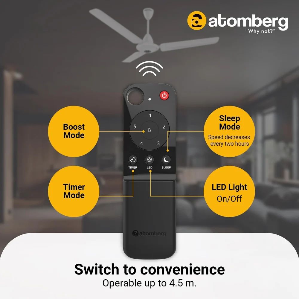 Atomberg Efficio Alpha 1200mm BLDC Ceiling Fan with Remote Control