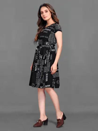 Women Fit and Flare Multicolor Dress